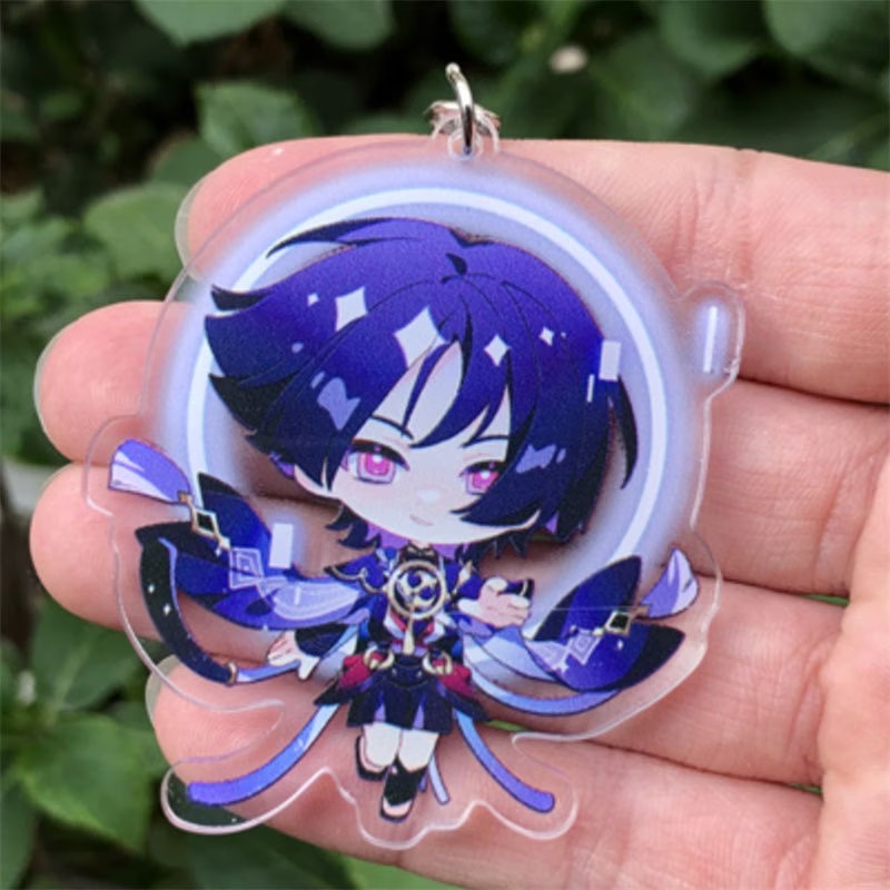 Original Anime Merchandise - Genshin Impact Cosplay Keychain Acrylic Pendant