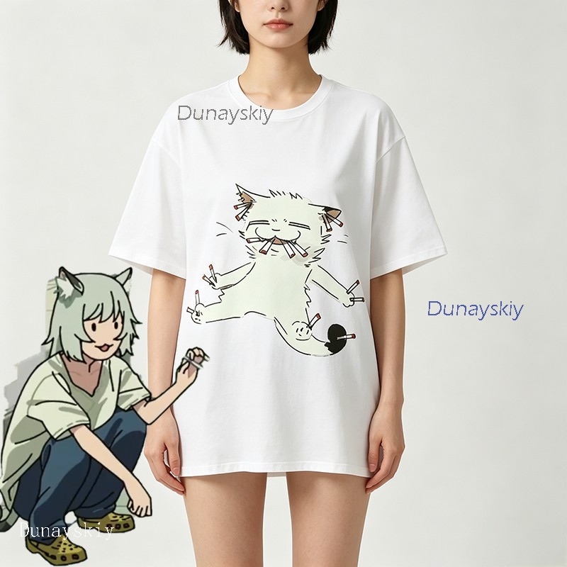YesOk Chainsmoker Cat Yaniko S - огляд і ціна Anime Merchandise T-Shirts